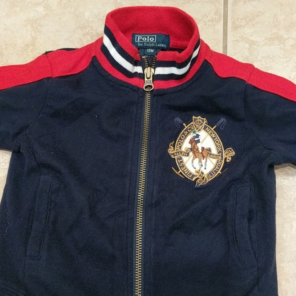 🎉 Host Pick 🎉 Classic Polo baby jacket in navy and red w/pants
